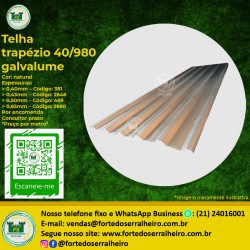 Telha Trapezoidal 40/980 Galvalume (Padrão)