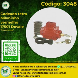 Cadeado tetra Milaninho verm 17501 Dovale