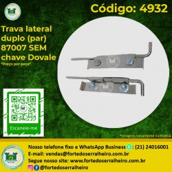 Trava lateral duplo (par) 87007 SEM chave Dovale