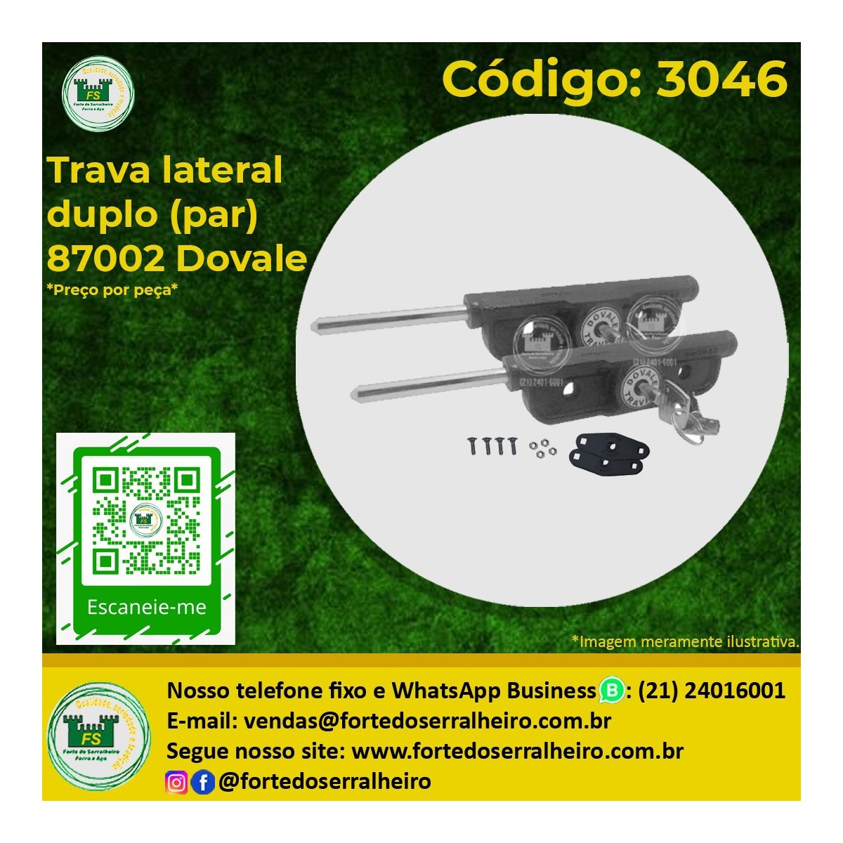 Trava lateral duplo (par) 87002 Dovale