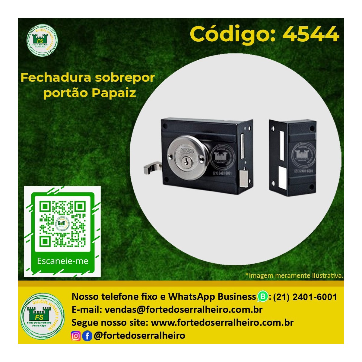 Fechadura sobrepor portão Papaiz Fechadura sobrepor portão Papaiz