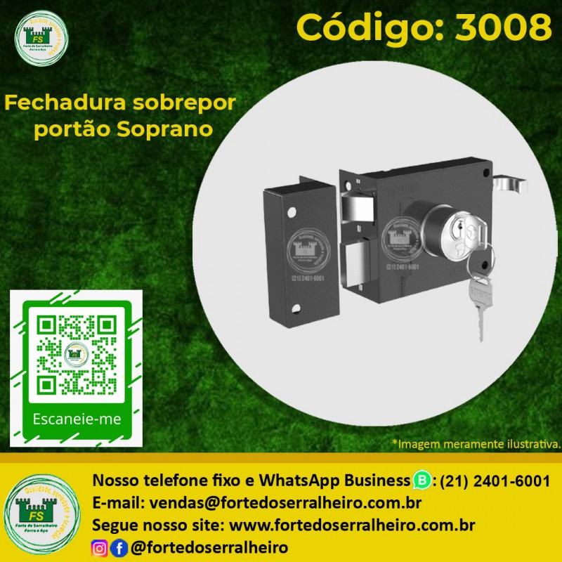 Fechadura sobrepor portão Soprano