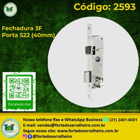 Fechadura 3F Porta 522 (40mm)