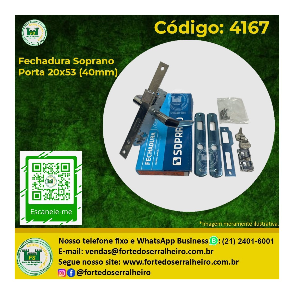 Fechadura Soprano Porta 20x53 (40mm)