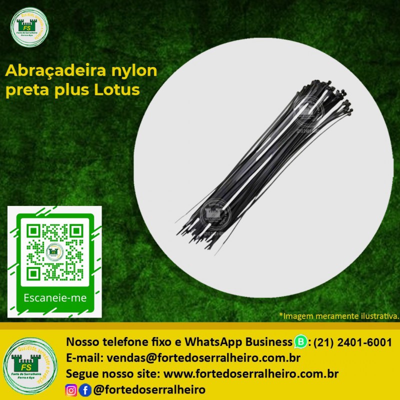 Abraçadeira nylon preta Lotus