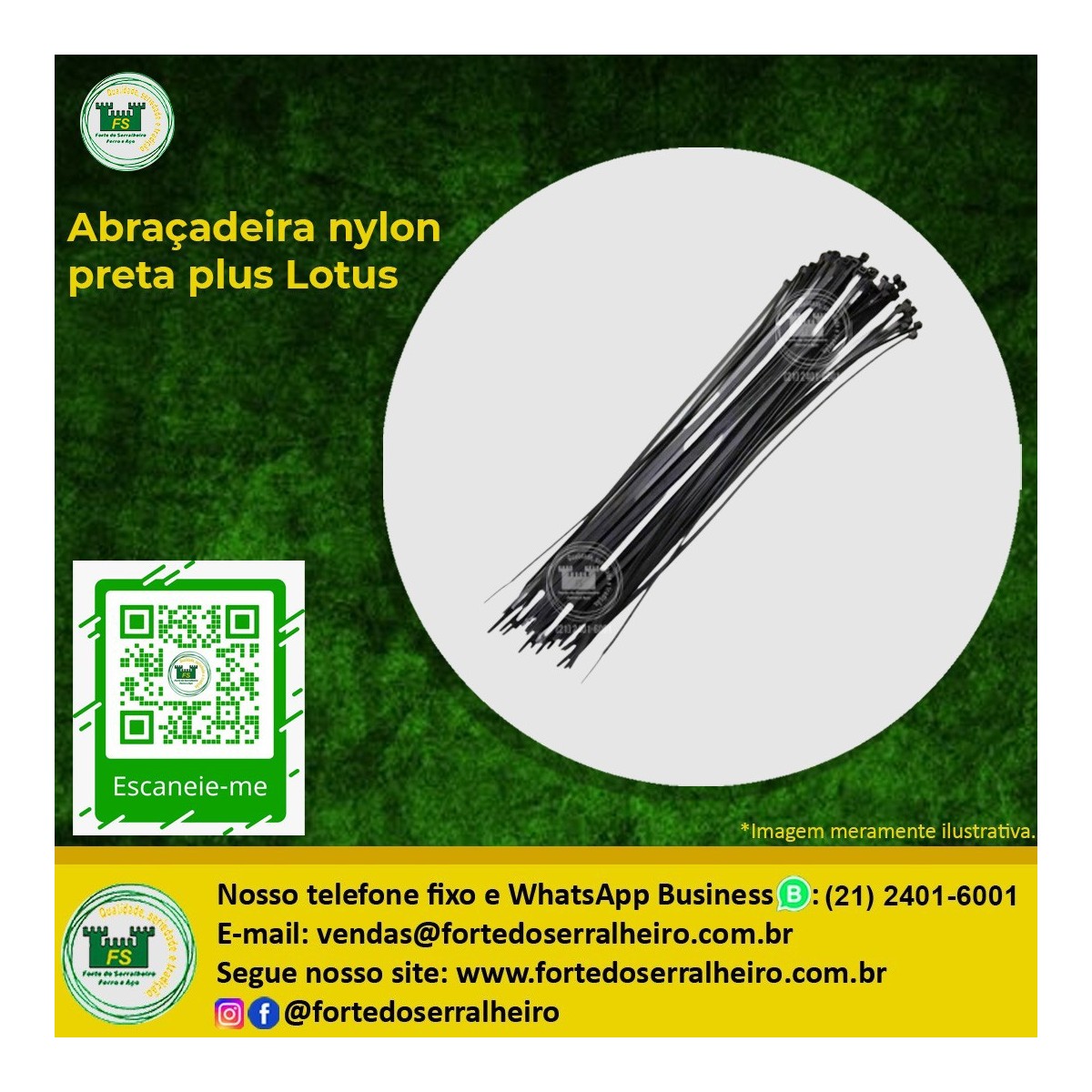 Abraçadeira nylon preta Lotus