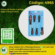 Chave de fenda e philips Jogo 6 Peças Lotus