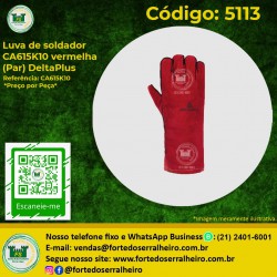 Luva de soldador CA615K10 vermelha (Par) DeltaPlus