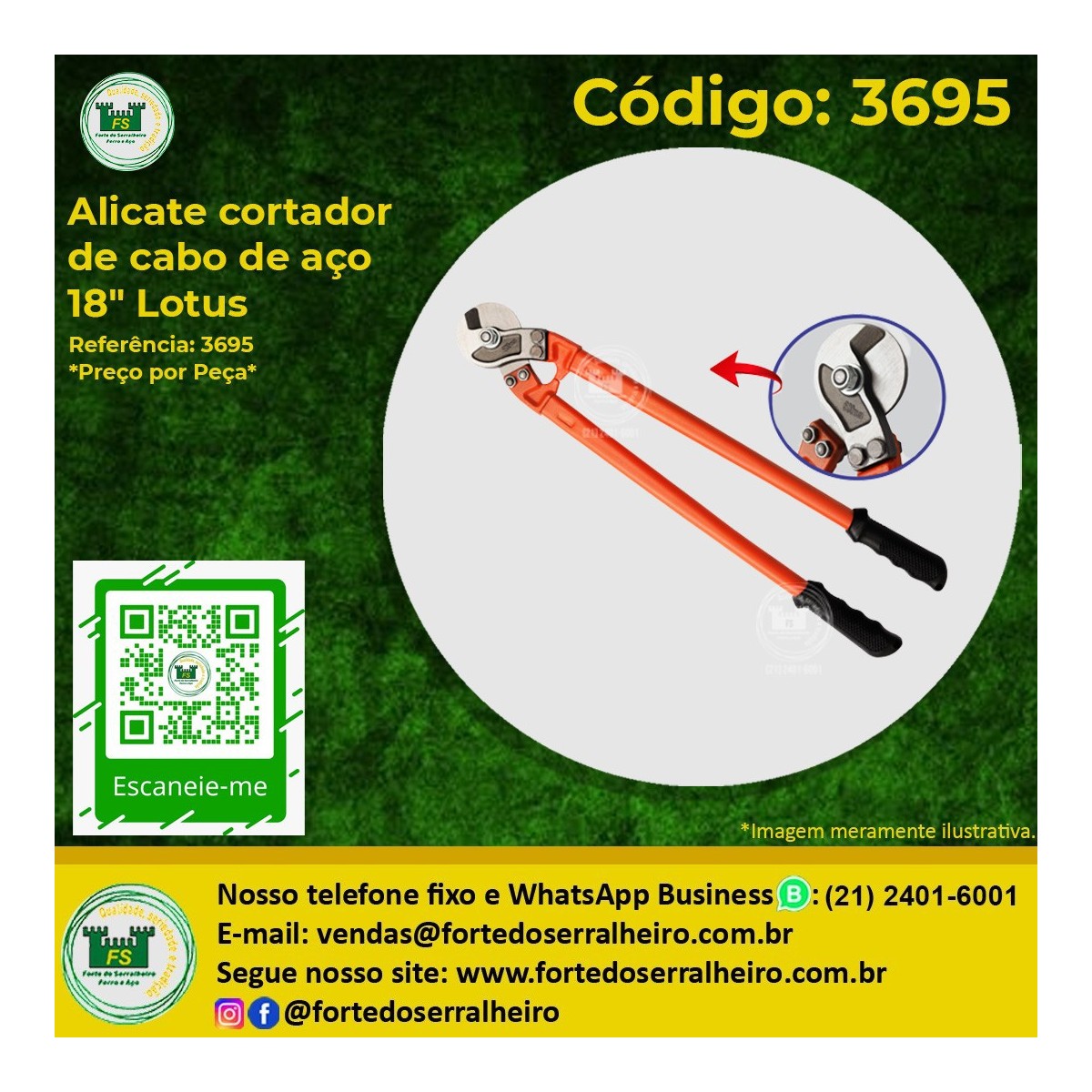 Alicate cortador de cabo de aço 18"x8mm Lotus