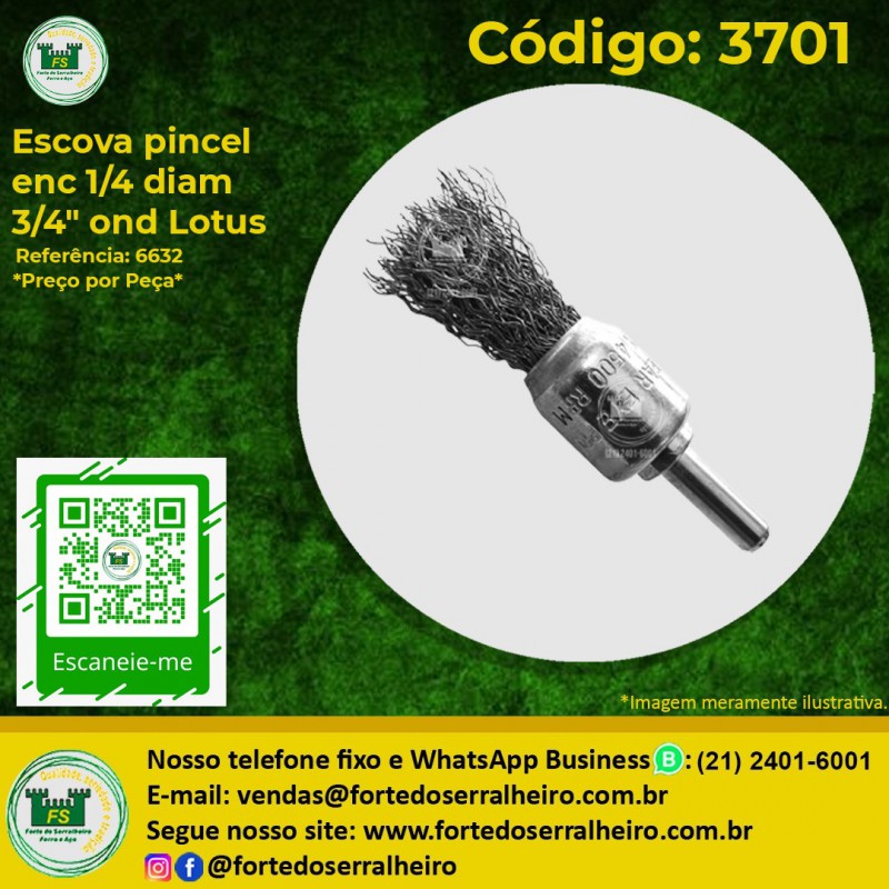 Escova pincel enc 1/4 diam  3/4" ond Lotus