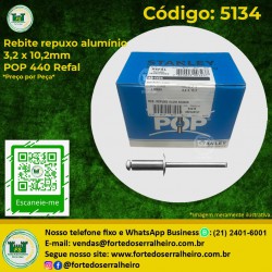 Rebite repuxo alumínio POP Refal