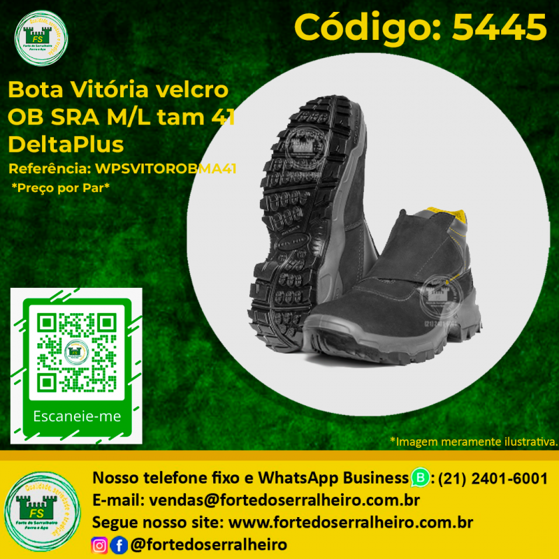 Bota Vitória velcro OB SRA M/L tam 41