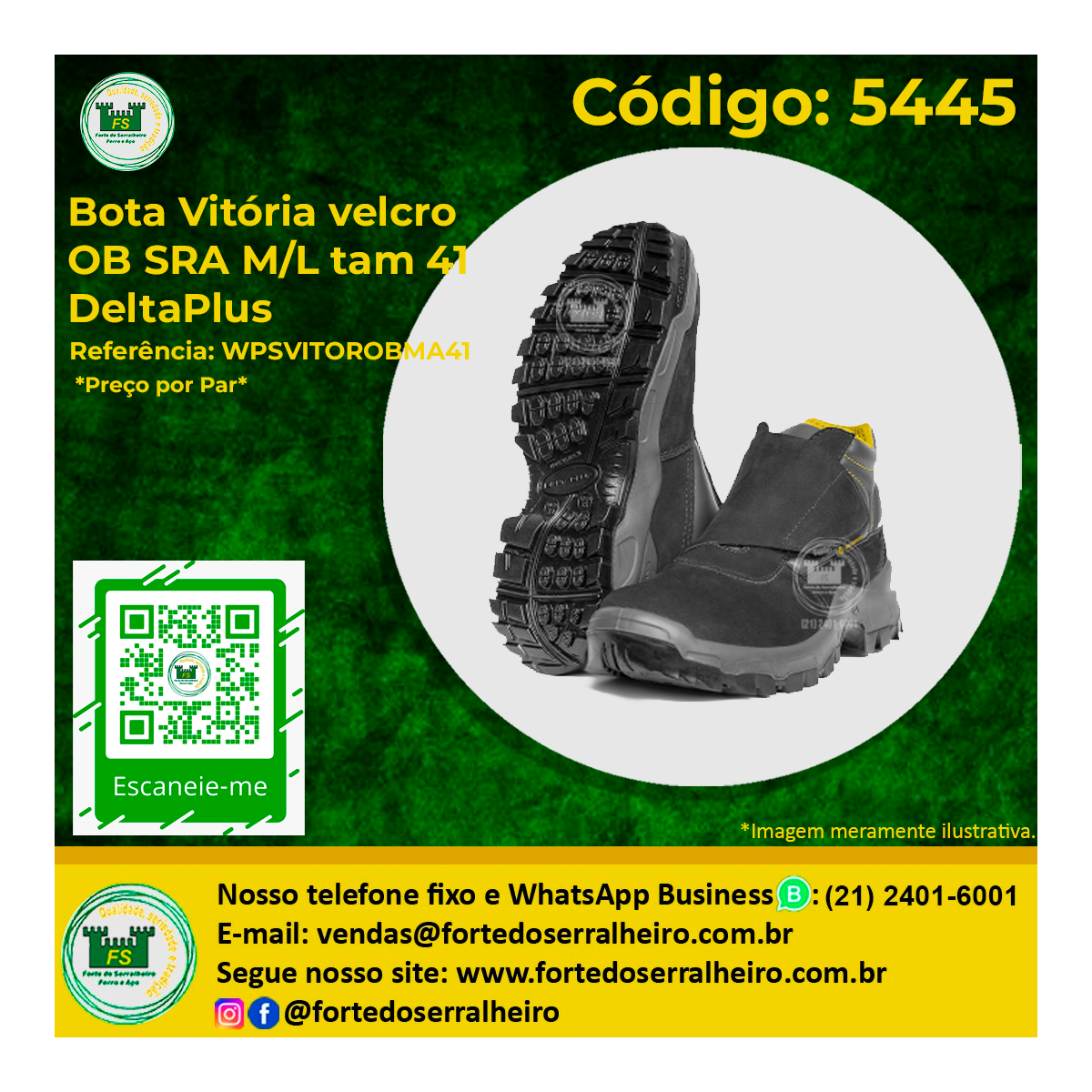 Bota Vitória velcro OB SRA M/L tam 41