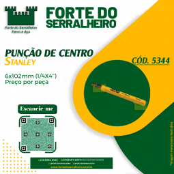 Punção de centro 6 x 102mm...