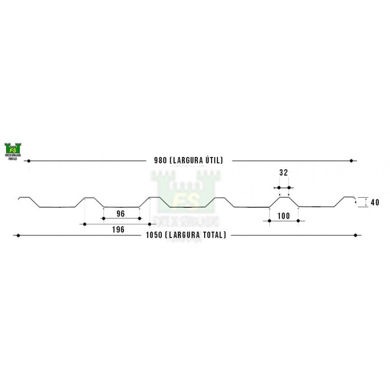 Telha Translúcida Trapézio 40